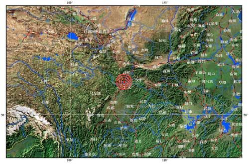 甘肅武都與陜西寧強(qiáng)交界5.5級(jí)地震 圖片來源：中國地震信息網(wǎng)