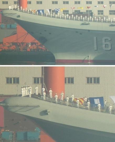 中國航母平臺交付海軍舷號16號艦 將出港入役