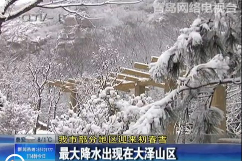 青島部分地區(qū)遇初春雪