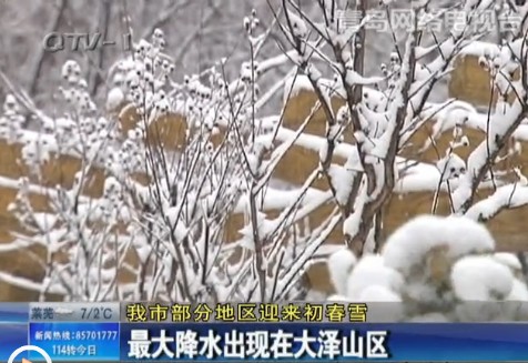 青島部分地區(qū)遇初春雪